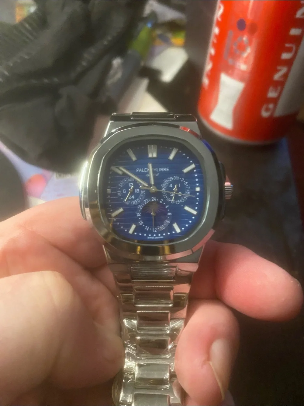 New Men’s Automatic Stainless Steel Men's Watch with Blue Dial